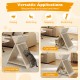 X-shaped cat scratcher in natural cardboard, serving as a lounge bed and tunnel toy for claw sharpening and play.