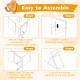 Step-by-step assembly instructions for a natural cat scratcher with a symmetrical X-shaped design and elevated base.