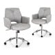 Adjustable gray office chair with armrest, 360° swivel, and modern design for home or office use.
