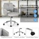 Gray adjustable office chair with armrest, 360° swivel, and sturdy 5-claw base for home or office use.