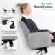 Adjustable gray office chair with armrest, featuring a 90°-105° rocking function and 360° swivel design for comfort.