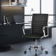 High back black PU leather office chair with armrests, adjustable height, and ergonomic design for home or office use.