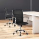 Black PU leather office chair with ergonomic design, adjustable height, and swivel seat for home or office use.