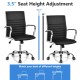 Height adjustable PU leather office chair with armrests, ergonomic design, suitable for home and office use.