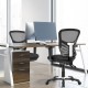 Ergonomic black mesh office chair with adjustable back height and armrests, designed for comfort and efficiency in.