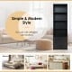 Tall black 6-tier freestanding bookshelf with 4 open shelves and 2 drawers, perfect for home or office storage.
