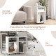 Mobile file cabinet in white with open shelves and rolling casters, ideal for office or home organization.