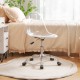 Clear acrylic armless adjustable height office chair with chromed metal base, perfect for home or office use.