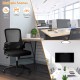 Swivel mesh office chair in black with foldable backrest and flip-up arms, ideal for versatile home office use.