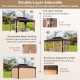 Double-roof hardtop gazebo with galvanized steel roof, featuring detachable curtains and mesh netting for optimal.