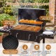 Large charcoal grill with 752 sq.in cooking area, porcelain-enameled grates, and folding tables for outdoor barbecues.
