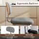 Gray chenille fabric upholstered kitchen chair with ergonomic backrest, designed for comfort and durability in various.