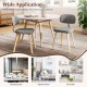 Gray chenille fabric upholstered kitchen chairs set of 2 with ergonomic backrest for dining or study use.
