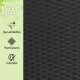 Close-up of black PE rattan texture, showcasing its hand-woven design, ideal for outdoor patio furniture.