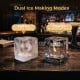 Clear ice cube maker produces 1.6-inch cubes with dual modes for quick chilling or premium drinks, ideal for bars.
