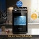 Clear ice cube maker produces 1.6-inch cubes with a 26 lbs daily output, perfect for chilling drinks without dilution.