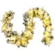 9 feet pre-lit artificial Christmas garland with 50 LED lights, snow flocked design, and white flowers for festive.