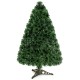 3-foot artificial Christmas tree with dense PVC needles and pre-lit fiber optic lights for vibrant holiday decoration.
