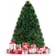 3-foot artificial pre-lit fiber optic Christmas tree with presents, featuring dense PVC needles and vibrant LED colors.