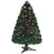 3-foot artificial pre-lit Christmas tree with fiber optic lights in multiple colors, perfect for indoor holiday.