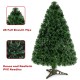 3-foot artificial Christmas tree with dense PVC needles and pre-lit fiber optic branches for vibrant holiday decor.