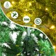 6-foot pre-lit artificial fir pencil Christmas tree with 150 UL-certified LED lights, featuring hinged sections for.