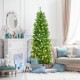 6-foot pre-lit artificial fir pencil Christmas tree with 150 LED lights, perfect for cozy holiday corners.