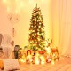 Pre-lit 6-foot artificial fir pencil Christmas tree with 150 LED lights, beautifully decorated for festive ambiance.