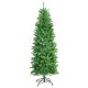 6-foot pre-lit artificial fir pencil Christmas tree with 150 LED lights, featuring a slim design for space-saving.