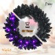 24-inch pre-lit Halloween wreath with 35 purple LED lights, featuring a 6H timer for energy-saving and festive ambiance.