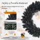 24-inch pre-lit Halloween wreath with 35 purple LED lights, made of non-flammable PVC, perfect for festive decoration.