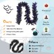9-foot pre-lit Halloween garland with 50 purple LED lights, made of PVC, waterproof, perfect for festive decoration.