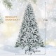 Snow-flocked 7.5ft artificial Christmas tree with 1010 branch tips, ideal for festive home decoration.