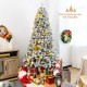 Snow-flocked 7.5 feet artificial Christmas tree with 1010 branch tips, ideal for customizable holiday decor.