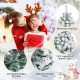 Snow-flocked 7.5 feet hinged artificial Christmas tree with 1010 branch tips, ideal for festive home decoration.