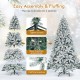 7.5 feet snow flocked hinged artificial Christmas tree sections for easy assembly and realistic appearance in any space.