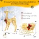 Golden Christmas reindeer sleigh decoration featuring detailed designs, red bows, and 100 warm lights for festive.