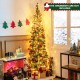 7 feet prelit half-shape Christmas tree with 150 lights, featuring realistic branch tips and a sturdy metal stand for.
