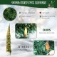 Half-shape 7 feet prelit Christmas tree with 150 lights, made of 100% PVC, safe and space-saving for holiday decor.