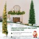 7-foot prelit half-shape Christmas tree with 150 lights, designed for small spaces and creating a warm holiday.