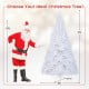 7 ft white Christmas tree with solid metal stand, ideal for indoor and outdoor decoration, easy to set up and store.