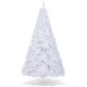 7 ft white Christmas tree with a durable metal stand, ideal for indoor and outdoor holiday decoration.