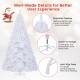 7 ft white Christmas tree with solid metal stand, featuring an exquisite treetop and anti-slip pads for stability.