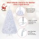 5 ft white artificial Christmas tree with solid metal stand, designed for easy setup and outdoor stability.
