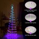 6 feet light-up spiral Christmas tree with top star, featuring 135 multi-color lights for festive outdoor decoration.
