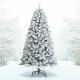 Snow-flocked 6 feet artificial Christmas tree with 600 branch tips and sturdy metal stand, perfect for festive.