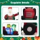 Santa Claus inflatable decoration with gifts, featuring LED lights and durable polyester fabric for outdoor holiday.