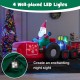 Santa Claus inflatable decoration with gifts, 9 feet long, featuring bright LED lights for festive outdoor display.