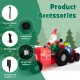 Santa Claus inflatable decoration with gifts, 9 feet long, features bright LED lights and durable polyester for outdoor.