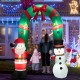 8-foot inflatable Christmas archway featuring Santa Claus and a snowman, perfect for outdoor holiday decorations.